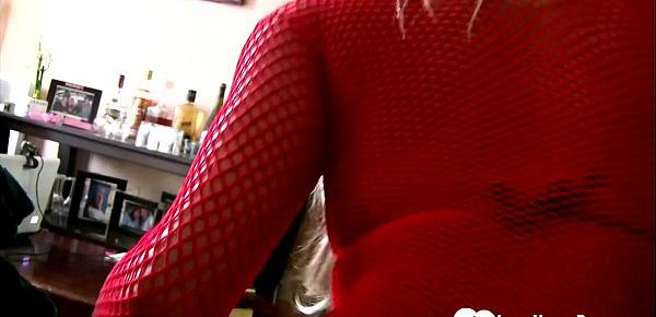  Seductive stepmom in a fishnet outfit gets rammed